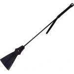 Rouge Leather Tasselled Riding Crop Black