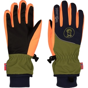 Trollkids Детски ръкавици Trollkids Kid's Trolltunga Glove - Spruce Green / Black / Vivid Orange - размер 5 (202-3092-1913)