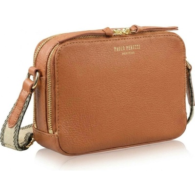 Svetlo hnedá dámska kožená crossbody kabelka Lone