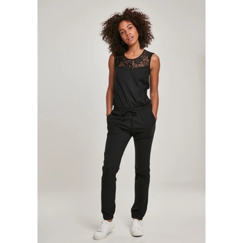 Urban Classics Дамски гащеризон с дантела в черен цвят Urban Classics Ladies Lace Block Jumpsuit UB-TB3217-00007 - Черен, размер M