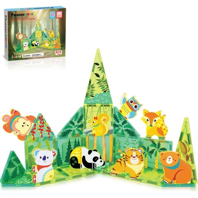 Picasso Tiles Magnetická stavebnice Lesní zvířata (26 ks)
