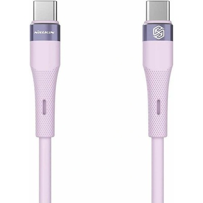Nillkin Кабел Nillkin Flowspeed Silicon, от USB C(м) към USB C(м), 1m, 60W, розов (NLK1399)