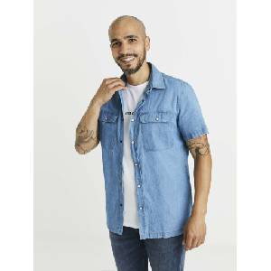 Celio Синя мъжка риза от деним с джобове Celio Celio | Sin | МЪЖЕ | S