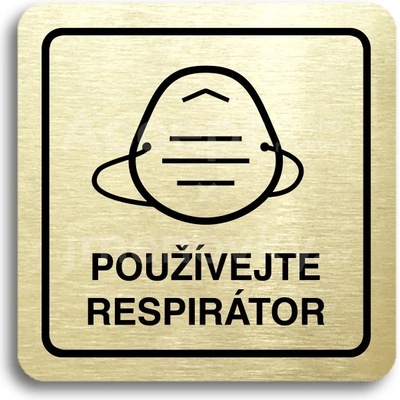 ACCEPT Piktogram používejte respirátor IV - zlatá tabulka - černý tisk