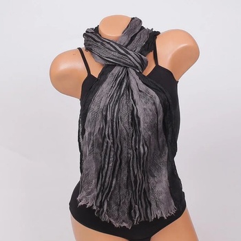 Image 1 of Елегантен шал в черно и метално сиво
