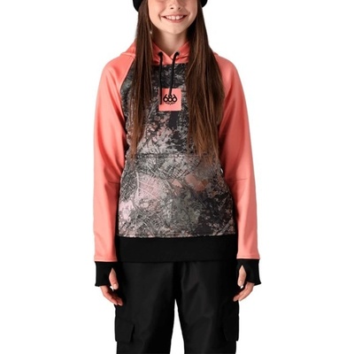 686 mikina Girls Bonded Flc Pullovr Hoody Tulip Colorblock TPCB