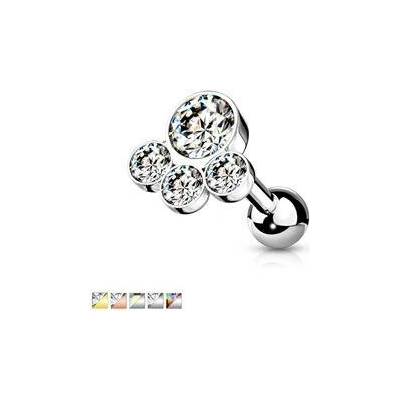 Piercingate činka do ucha psí tlapka PNC00133 čirá