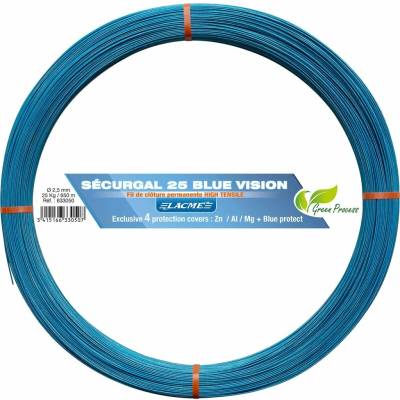 Vysokopevnostní ocelový pozinkovaný drát SECURGAL 25 BLUE VISION, 625 m, 2,5 mm