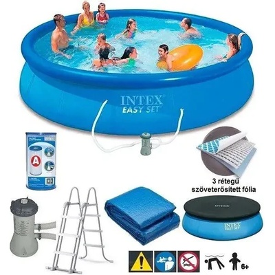 Intex Надземен надуваем басейн 457 х 122 см. с филтърна помпа, intex 26168np