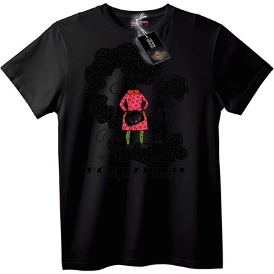 NOONEBRAND Тениска Женствена Котка Лейди - XS, Black