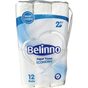  BELINNO кухненска ролка, Economy, Бяла, 12 броя х 110гр
