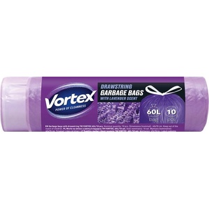 Vortex Торби за отпадъци, 60 л, 10 бр. , 60x70 см, HDPE, 15 , VORTEX, с аромат на лавандула MSZ6010VORTEXSCENTLA (7708)