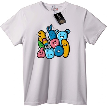 NOONEBRAND Тениска Сладки Карикатурни Герои - M, White