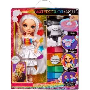 MGA Entertainment Rainbow High: Акварел и създай - кукла модел с оцветима, пераща се коса и дрехи - на унгарски език (507598)