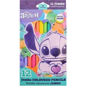 COOLPACK Цветни моливи COOLPACK Lilo and Stitch джъмбо триъгълни 12 пастелни в кутия R92030PTR (R92030PTR)