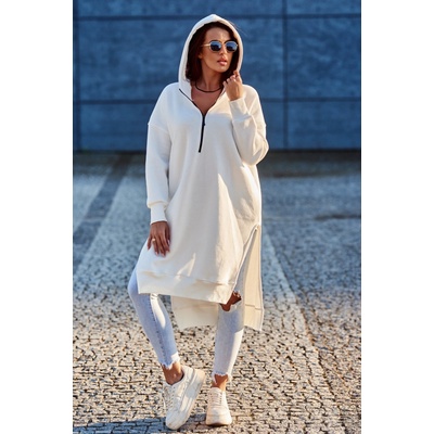 Fashionweek Mikina s vreckom s kapucňou K9301 krémová