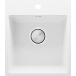 Твоят Стил Бяла кухненска гранитна мивка Рига Easy 380 x 440 mm Мивка за вграждане