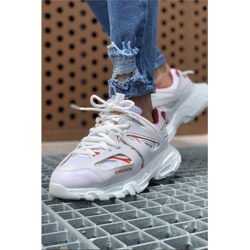 Chekich Мъжки обувки с връзки CH301 BT - Бели с Червен #370954 (370954_Бяло)