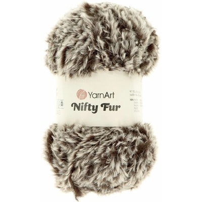 Yarnart Nifty Fur 8421 hnedá s bielou