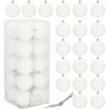 SPRINGOS Vianočné banky biele 8cm sada 20ks