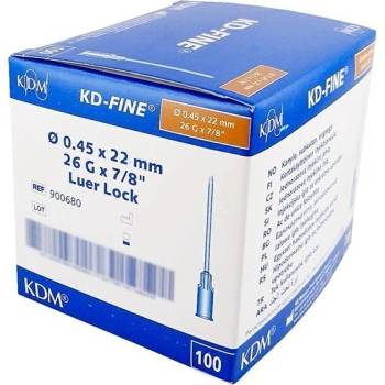 KD-FINE Injekčná ihla26 G 0,45 x 22 mm hnedá 100 ks