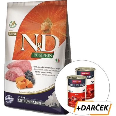 N&D dog Grain Free PUMPKIN Puppy Medium & maxi lamb & blueberry 12 kg