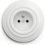 Reblig - Ретро настенен контакт с рамка 230 V, снежнобял (RG0151F)