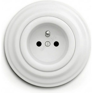 Reblig - Ретро настенен контакт с рамка 230 V, снежнобял (RG0151F)
