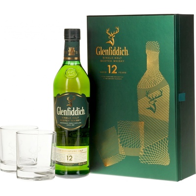 Glenfiddich 12y 40% 0,7 l (dárkové balení 2 sklenice) – Zboží Dáma Glenfiddich 12y 40% 0,7 l (dárkové balení 2 sklenice) – Zboží Dáma