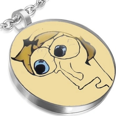 Šperky eshop Meme přívěsek z oceli Derpina s vykulenýma očima Z24.8