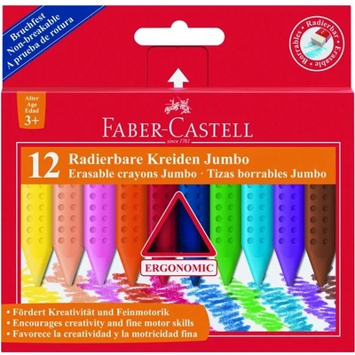 FABER-CASTELL Voskovky trojhranný tvar "Jumbo Grip" 12 rôznych farieb