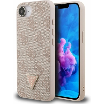 GUESS PU 4G Strass Triangle Metal Logo Задний чехол за iPhone 16e/17e Pink Guess | Rozov | ЖЕНИ | UNI