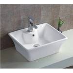 Inter Ceramic Мивка за баня ICB 811, монтаж върху плот, с отвор за смесител, порцелан, бял, 50x41x19см (811)