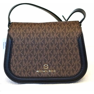 Michael Kors dámská kabelka crossbody LUCIE 32F2GKZC1B BROWN/BLK SM SADDLE XBODY