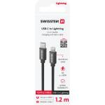 SWISSTEN Textile USB-C / Lightning 1, 2 m Цвят: черен