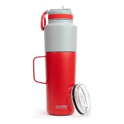 Asobu Twin Pack Bottle with Mug red 900 ml + 600 ml termofľaša + hrnček nerezová oceľ
