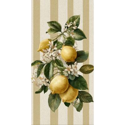Takoy Panel na ušití rychleschnoucí osušky 80x160 citrony béžové retro