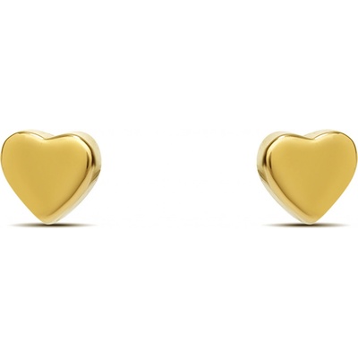 Moosuo pozlacené náušnice Heart gold ORT300060