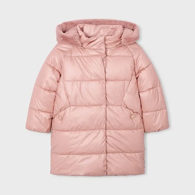 MAYORAL Дълго зимно яке за мини момиче в розов цвят с качулка Mayoral