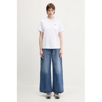 Fiorucci Памучна тениска Fiorucci Angel Patch Slim Fit дамска в бяло W02SPTSH101CJ01WH01 (W02SPTSH101CJ01WH01)