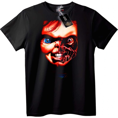 NOONEBRAND Тениска Разделено Лице на Chucky - M, Black