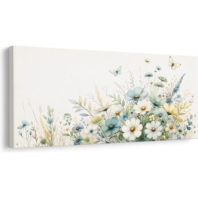 Obraz pastelové divoké květy - 100x50