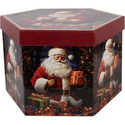 Clayre & Eef Sada 14 vánočních ozdob v krabičce s motivem Santy – Ø 8 cm