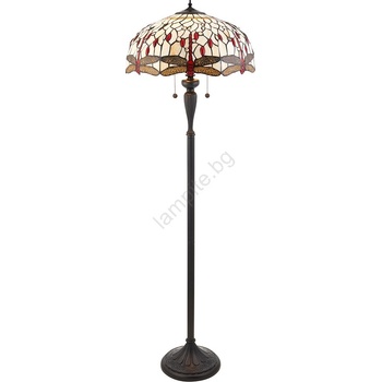 Endon Lighting 70940 - Подова лампа Tiffany DRAGONFLY 2xE27/60W/230V Ø 50 см (EN0289)