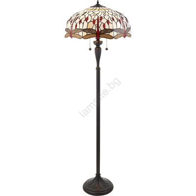 Endon Lighting 70940 - Подова лампа Tiffany DRAGONFLY 2xE27/60W/230V Ø 50 см (EN0289)
