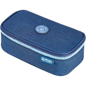 Herlitz Несесер с 1 цип, празен, Herlitz BeatBox ABC Dark Blue -Turquoise