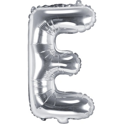 PartyDeco Foliové písmeno E stříbrné 35 cm