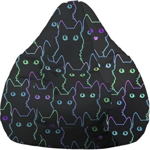 Pufrelax Пуф круша за деца 4-14 г. , 160л. , Nirvana Light, Cute Cat, Водоустойчив, Перящ се калъф, Пълнеж от Полистиролни перли, принт (PUF-G-NL-TEXP-CUT)