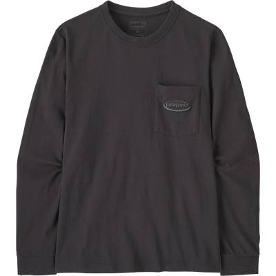 Patagonia Мъжка блуза с дълъг ръкав Patagonia L/S MW '95 Oval Logo Pocket Tee Longsleeve - Ink Black - размер XXL (217-0790-0216)
