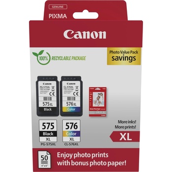 Canon PG575XL + CL576XL + 10x15 GP501 Photo Paper Multipack (5437C006)
